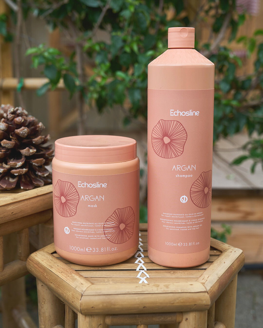 Şampon şi mască cu ulei de argan şi in 1000ml 1 sampon si masca cu argan si quinoa