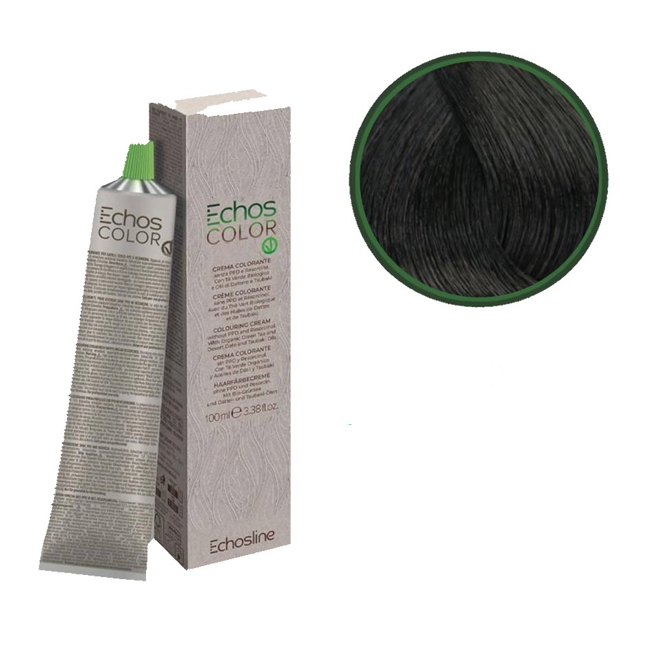 Vopsea vegană Echosline -3.0 bază naturală 100 ml 1 Vopsea vegană -bază naturală negru- 3.0 echos