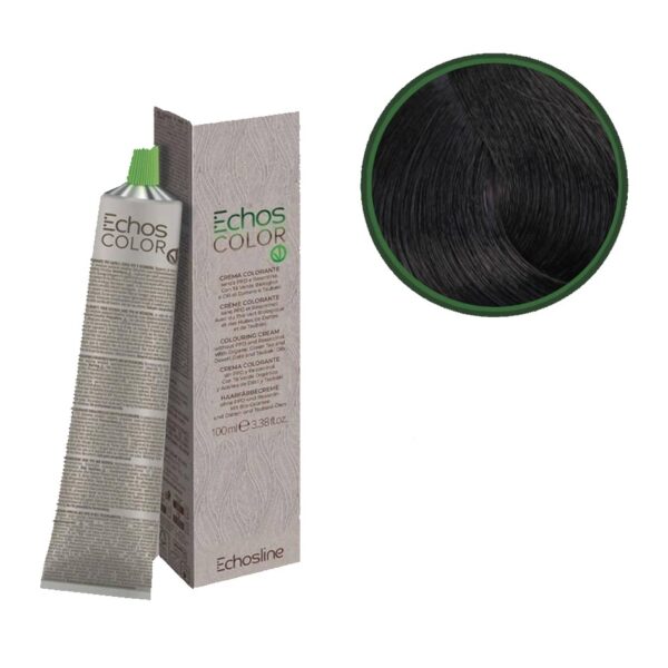 Vopsea vegană negru intens-1.0 echosline Vopsea păr echosline- bază naturală negru intens -1.0